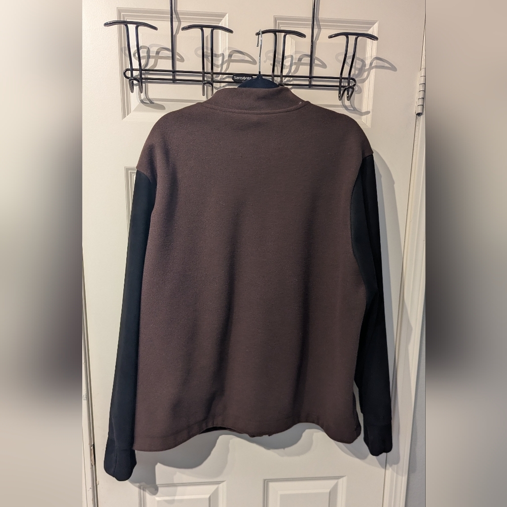 Banana Republic Men's Brown and Black Zip-Up Sweater